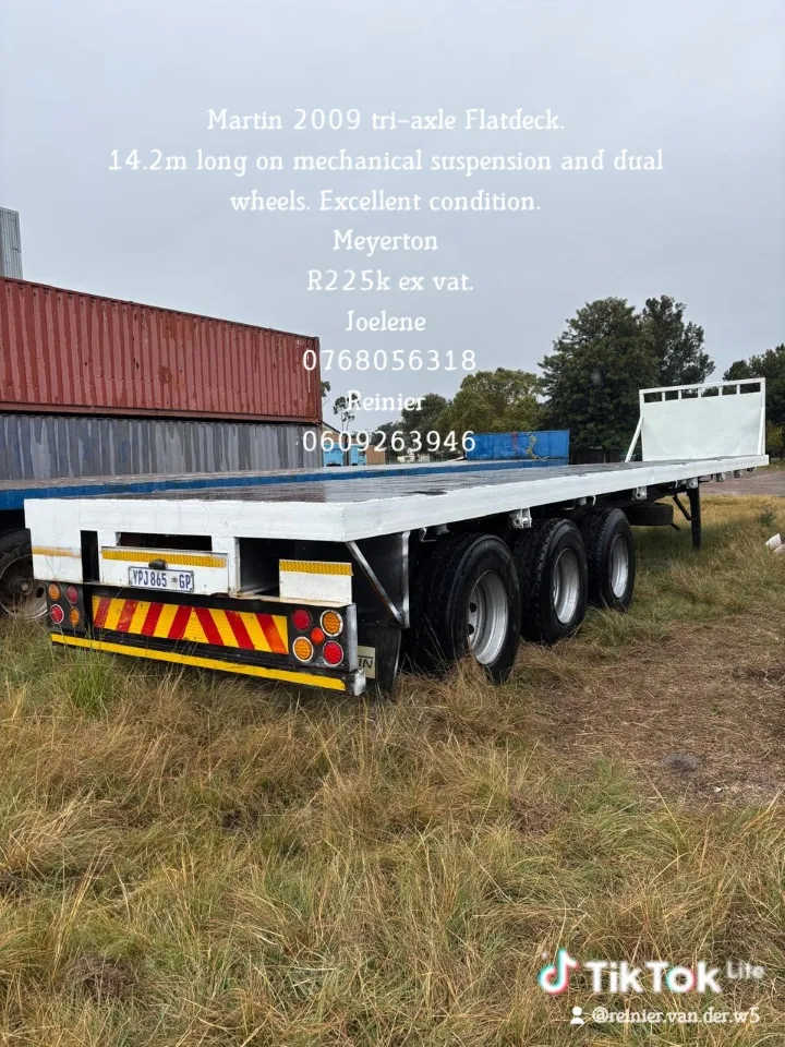 14 m Flat deck Trailer - Martin - 14.2m Flat deck Trailer - Used