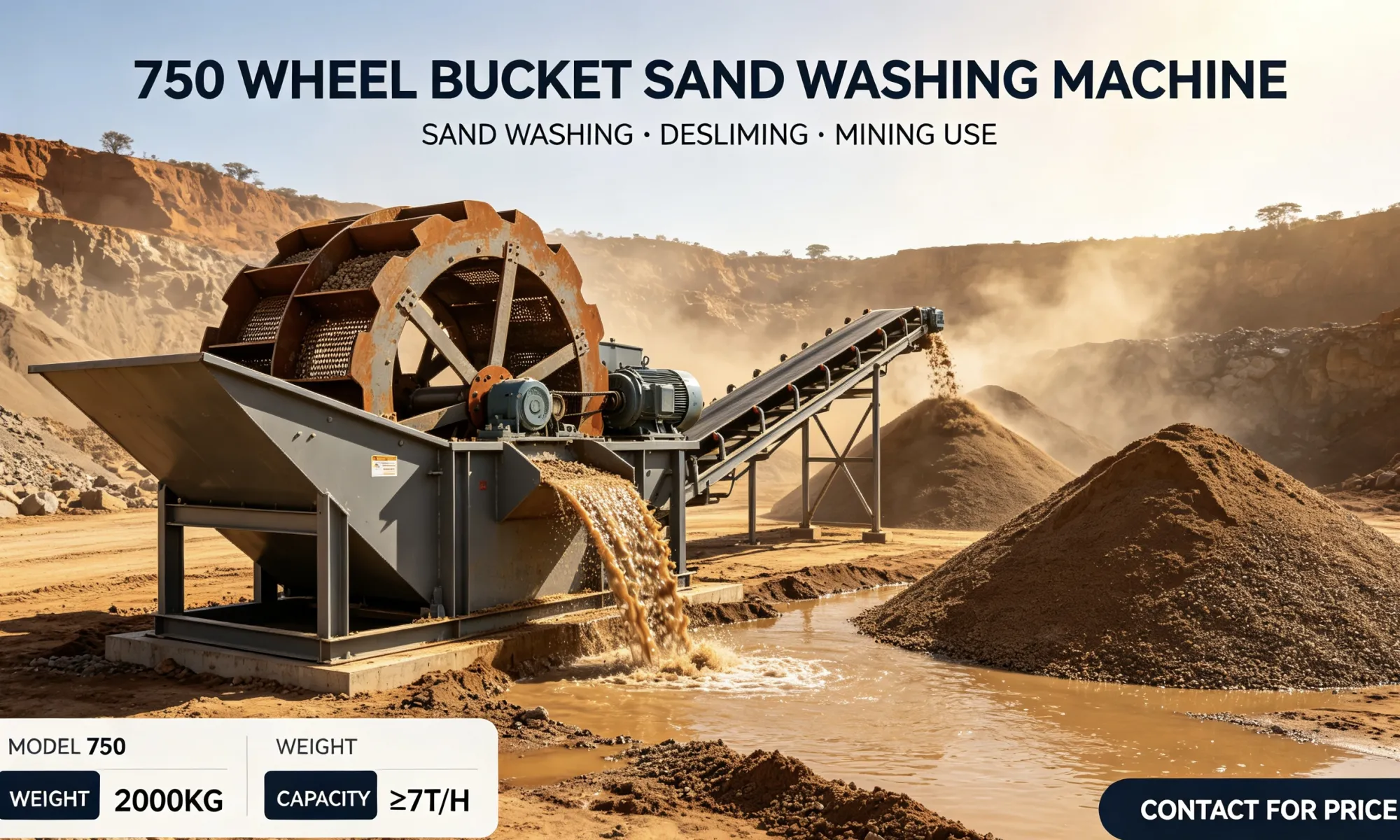 750 Wheel Bucket Sand Washing Machine, Mining Sand Washer
